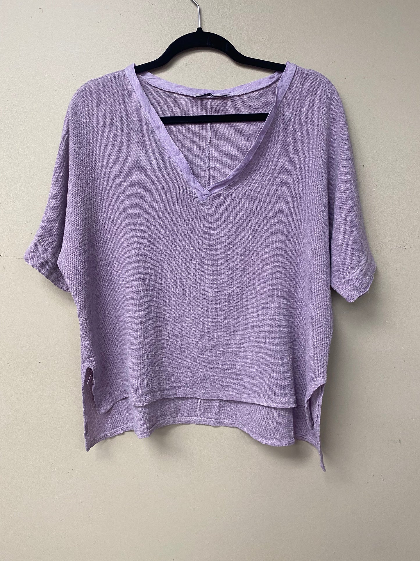 V Neck Loose  Linen Top. 3474