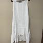 Loose Ruffle hem linen dress.