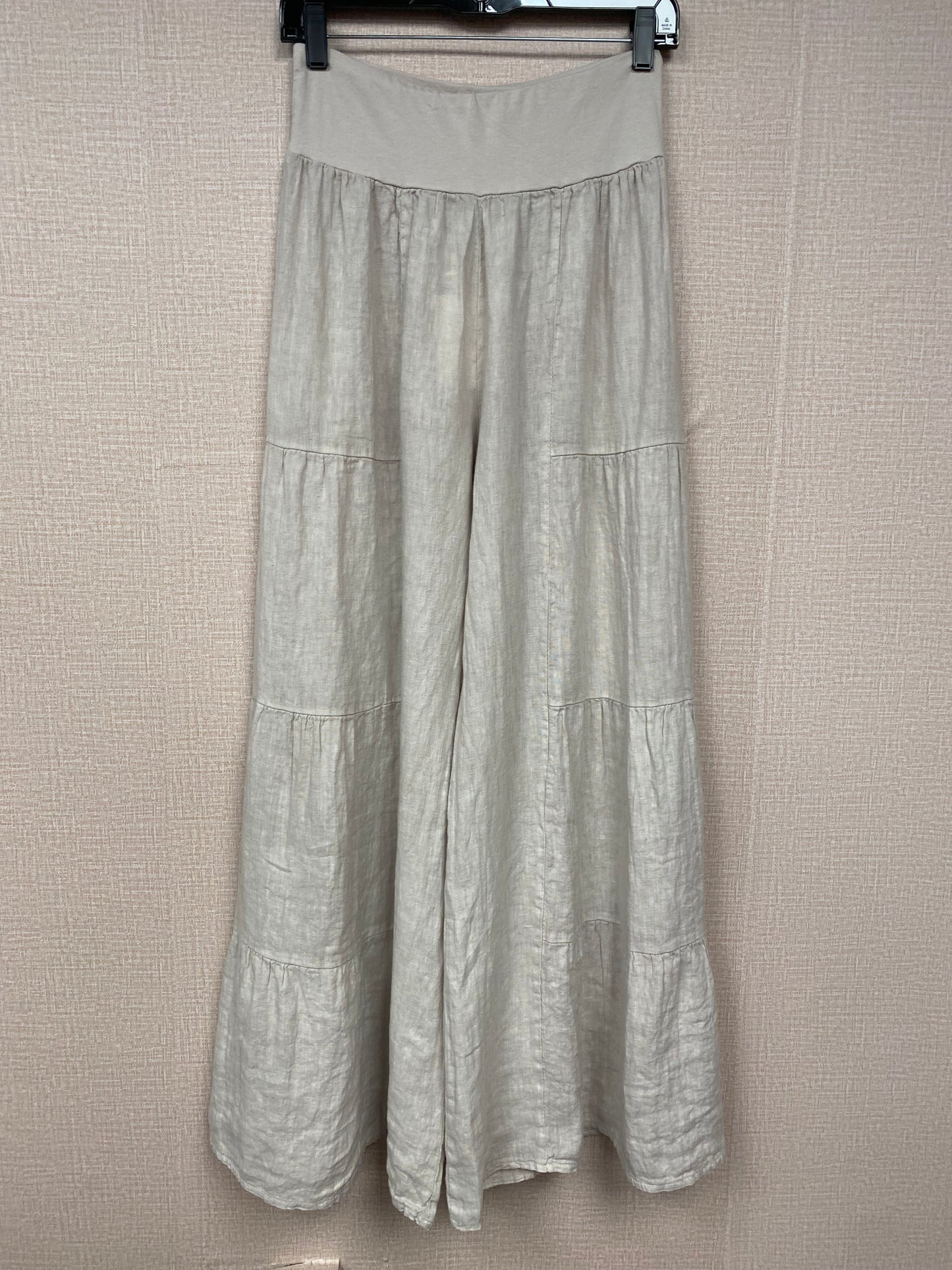 Italian Linen Tiered Palazzo Pants