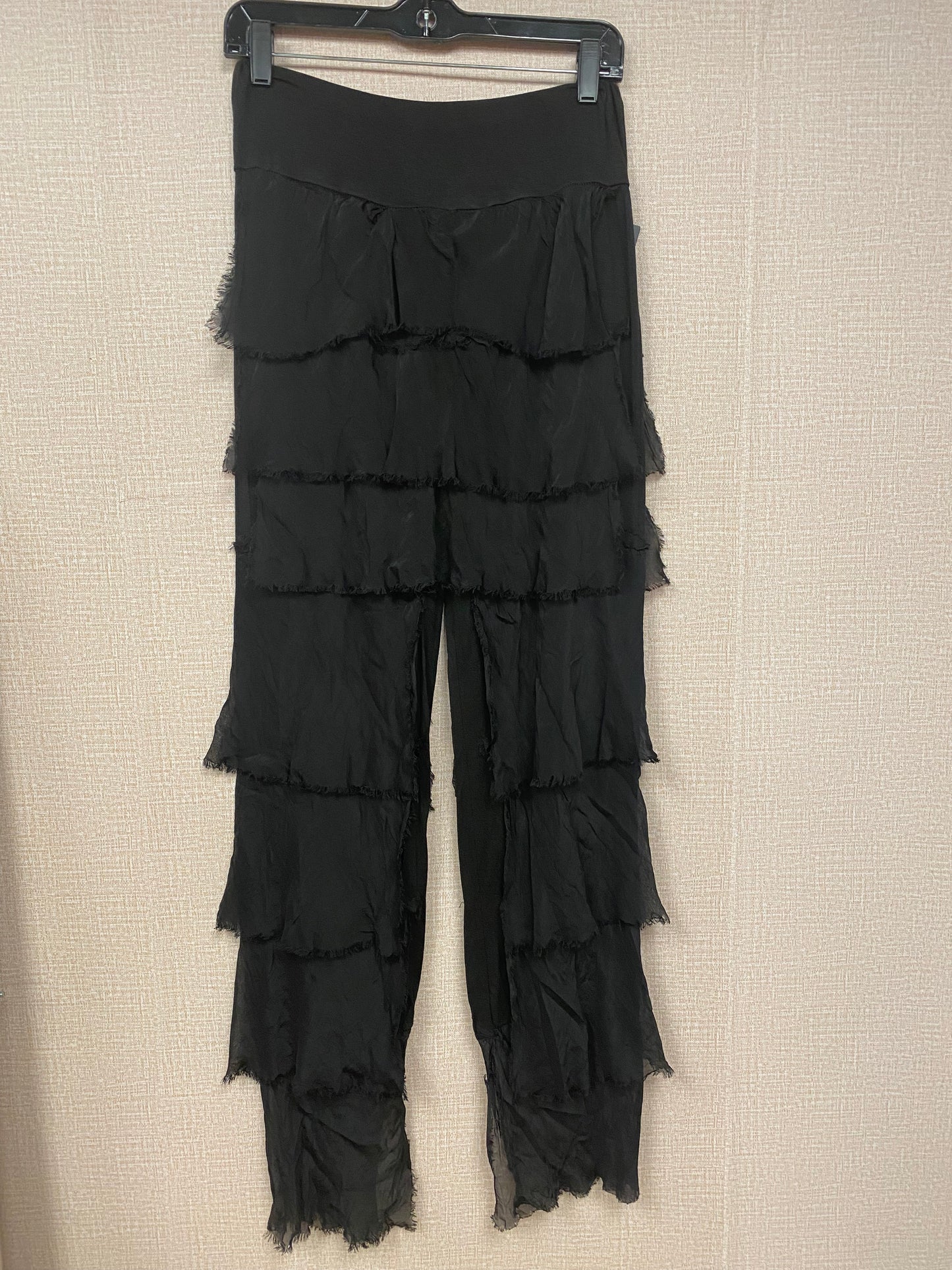 Italian layered ruffle silky pants