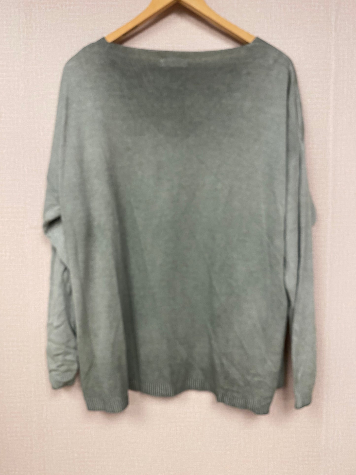 Italian metallic v neck sweater