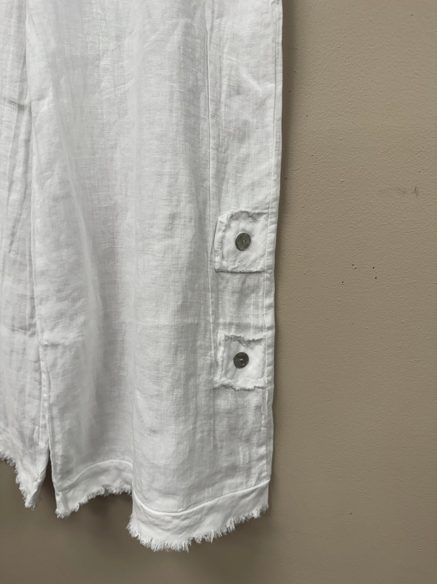 Button Detail Linen Pants