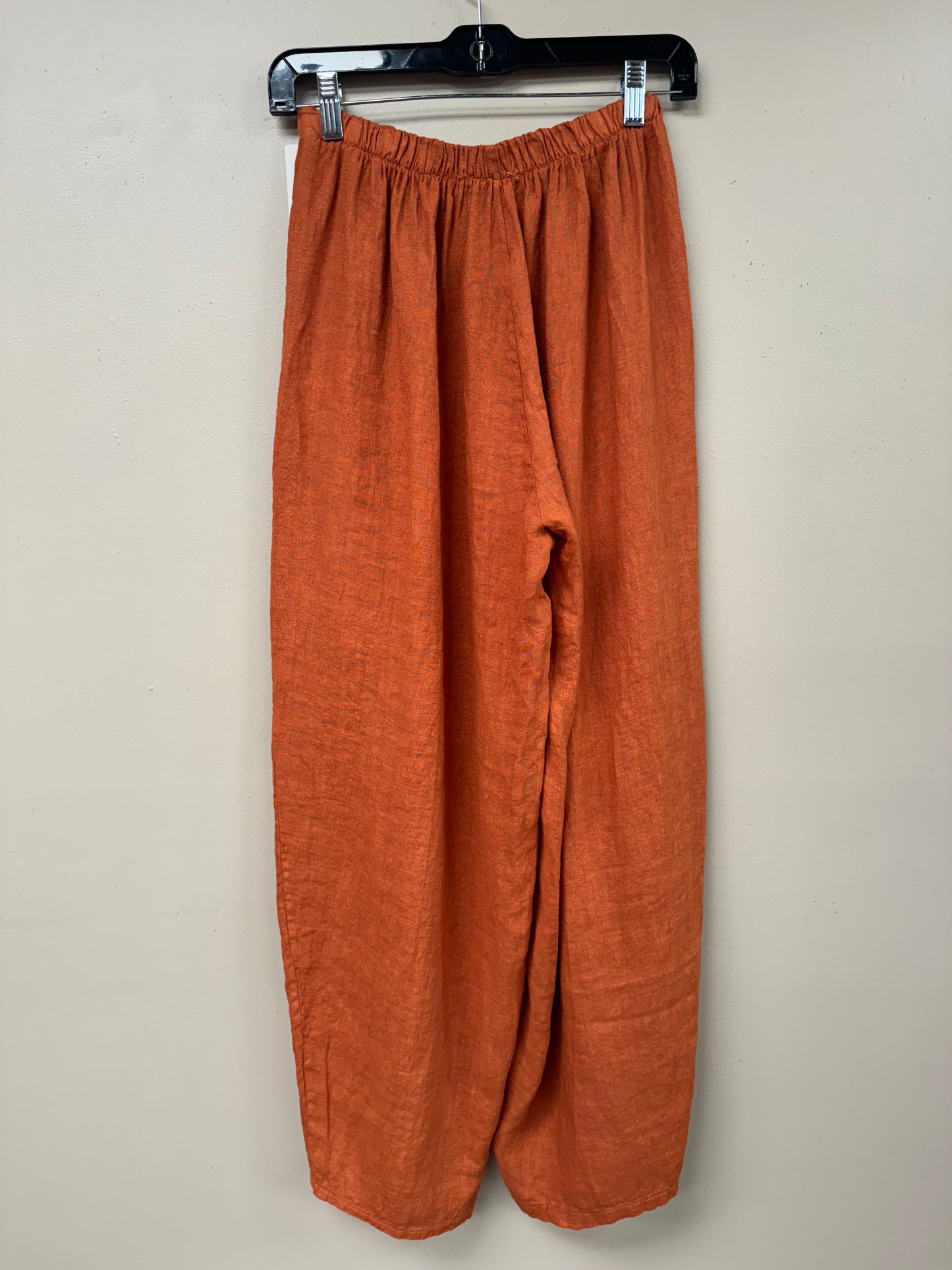 Italian linen front pocket barrel pants