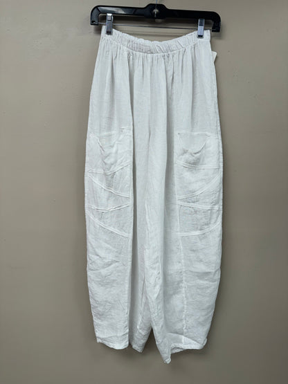 Italian linen front pocket barrel pants