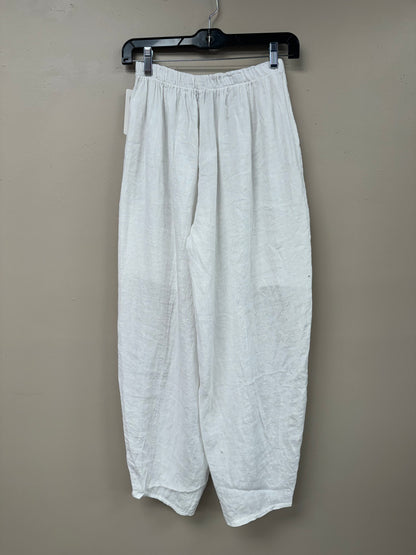 Italian linen front pocket barrel pants