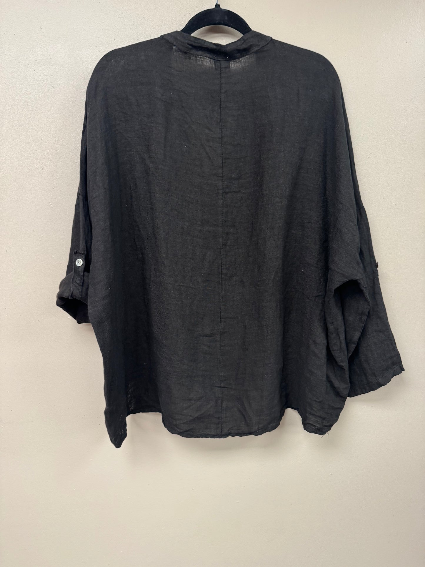 Italian linen, v neck long sleeves top