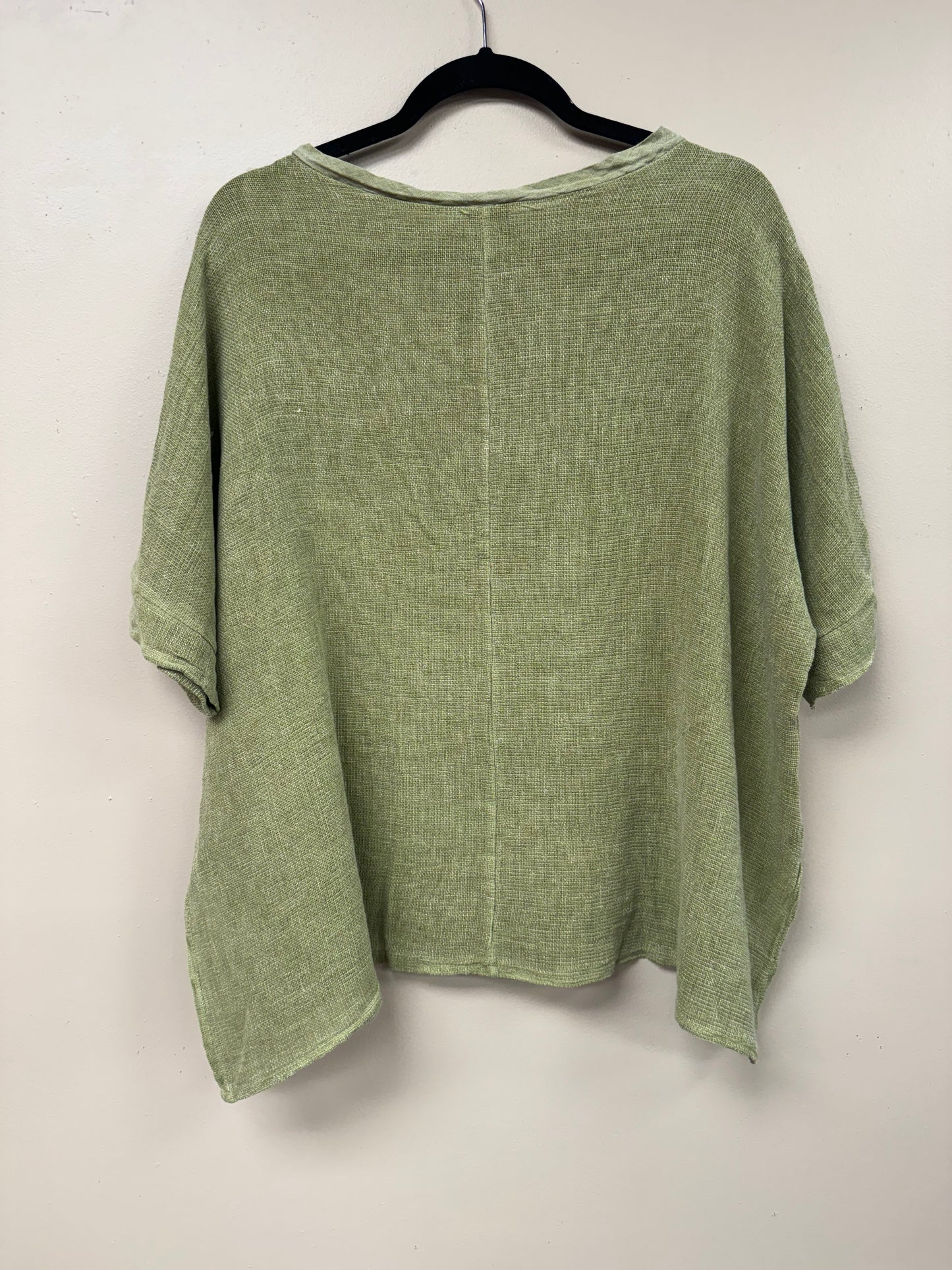 V Neck Loose  Linen Top. 3474
