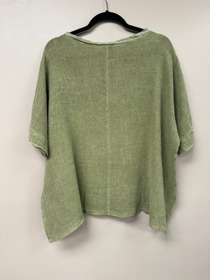V Neck Loose  Linen Top. 3474