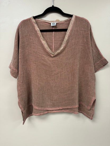 V Neck Loose  Linen Top. 3474