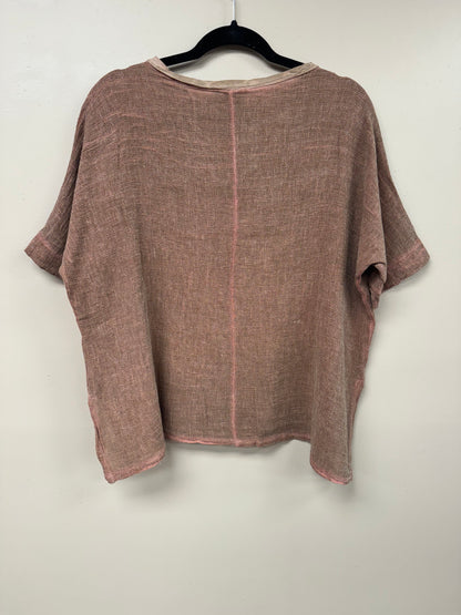 V Neck Loose  Linen Top. 3474