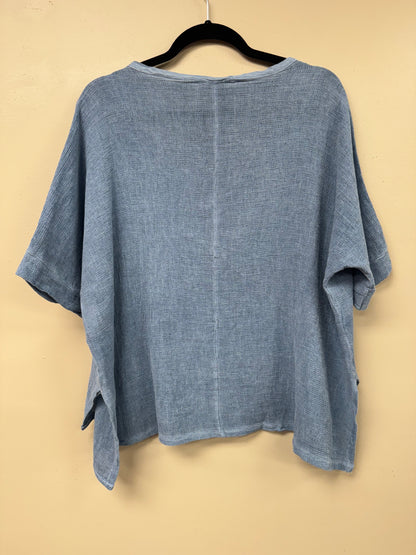 V Neck Loose  Linen Top. 3474