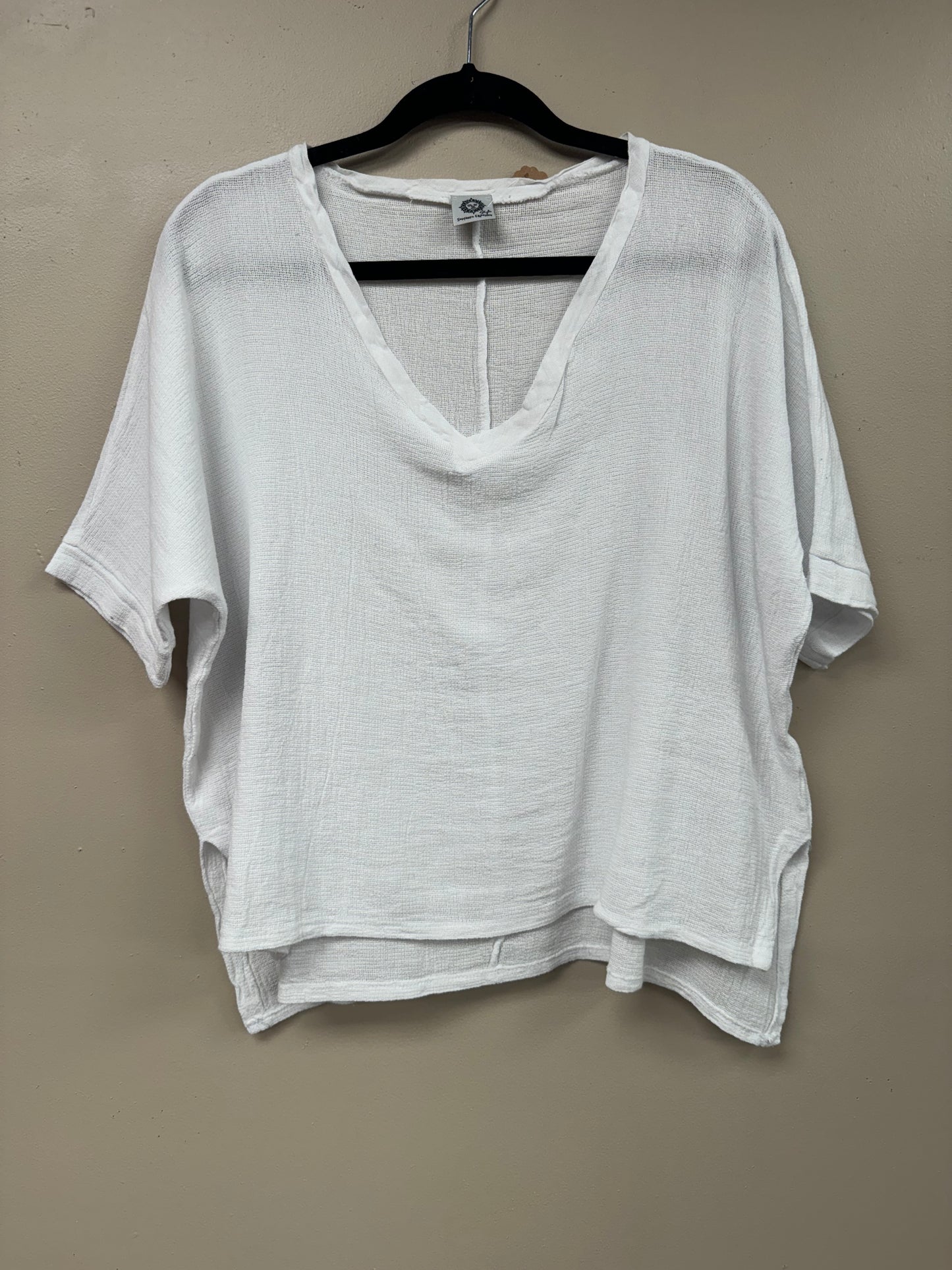 V Neck Loose  Linen Top. 3474