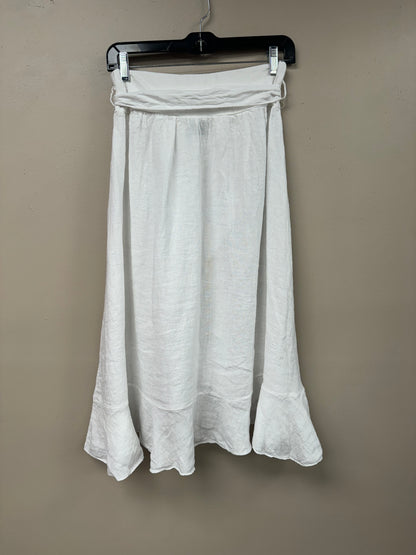 Asymetrical Wrap around Style Linen Midi skirt