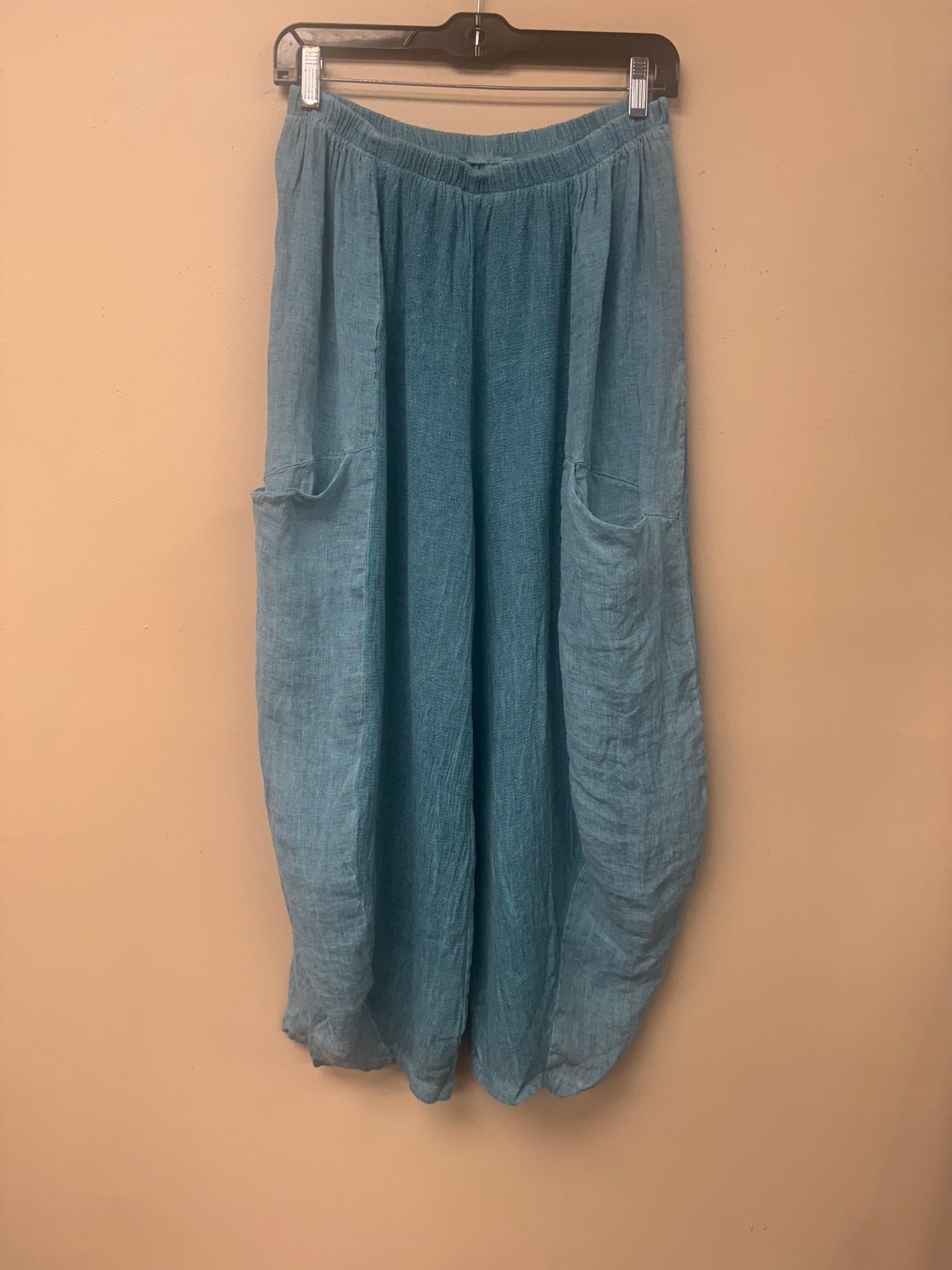 Boho Italian Linen and cotton barrel leg pants