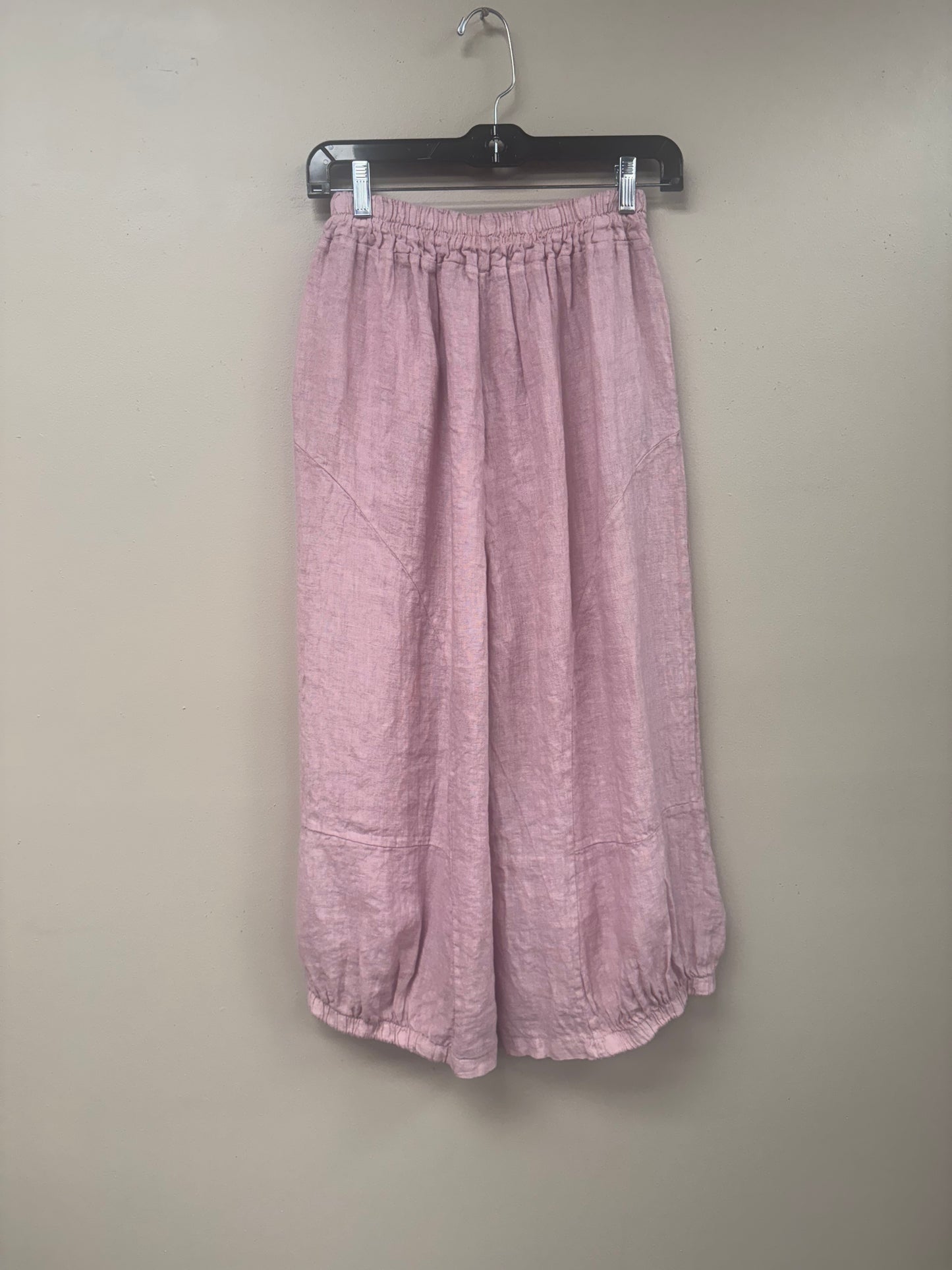 Italian cropped linen barrel pants