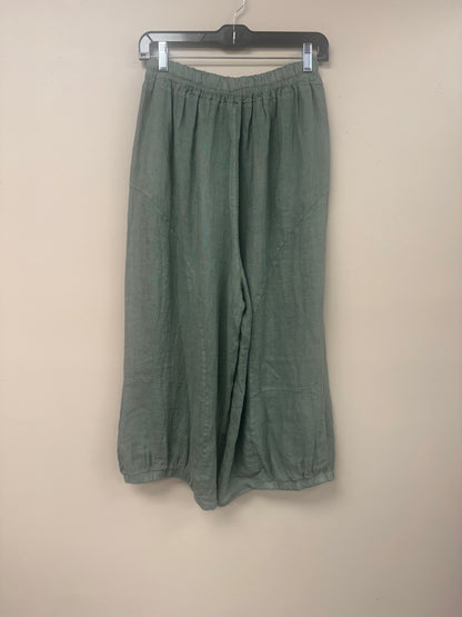 Italian cropped linen barrel pants