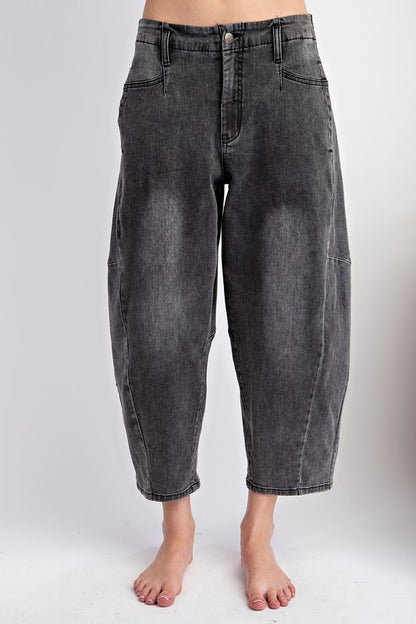 Washed Barrel denim pants