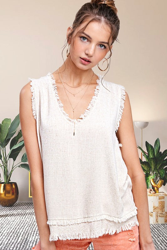 Distressed Jess linen top