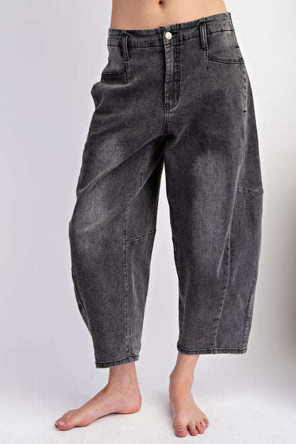 Washed Barrel denim pants