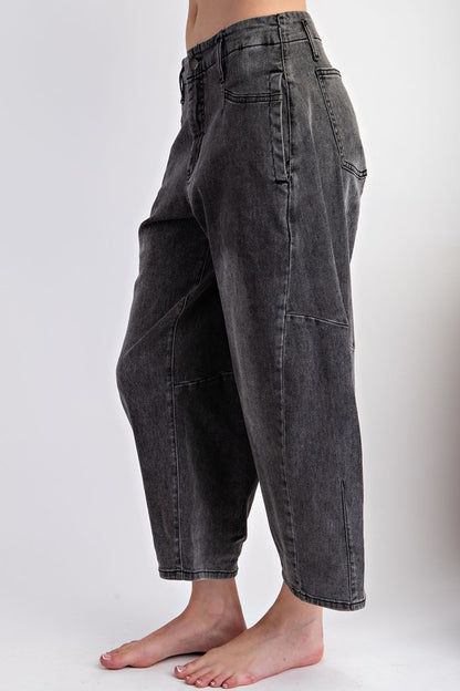 Washed Barrel denim pants