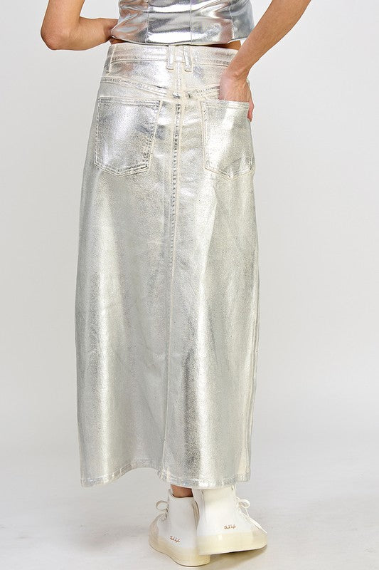 Silver metallic 2025 skirt extender modest