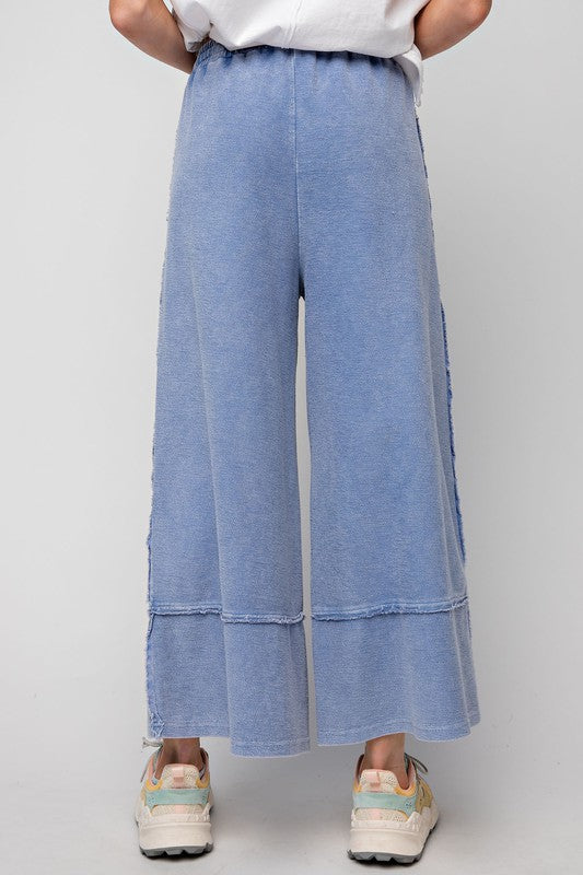 Feeling good, Washed Terry Knit Wide Leg Pants