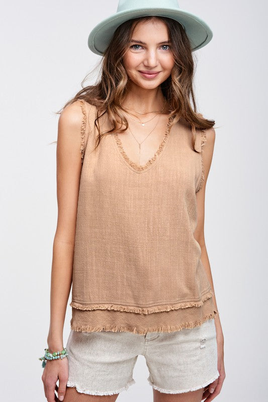 Distressed Jess linen top