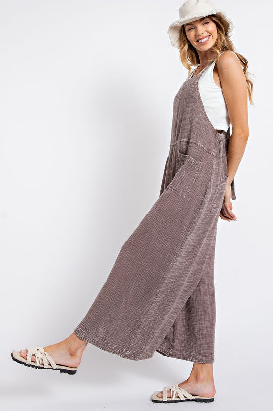 Washed Cotton Jumpsuit/Overalls. EB41075