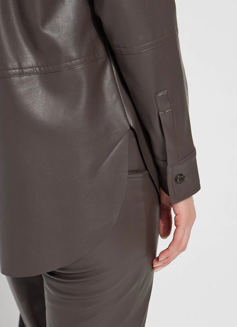 Lyssé, Amara Vegan Leather Overshirt.