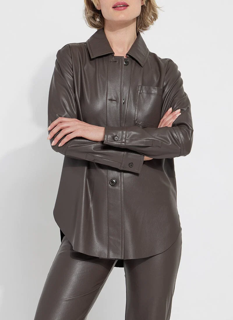 Lyssé, Amara Vegan Leather Overshirt.