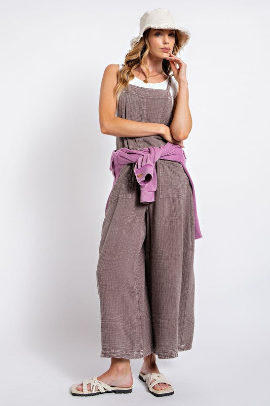 Washed Cotton Jumpsuit/Overalls. EB41075