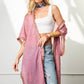 Fringe trim kimono