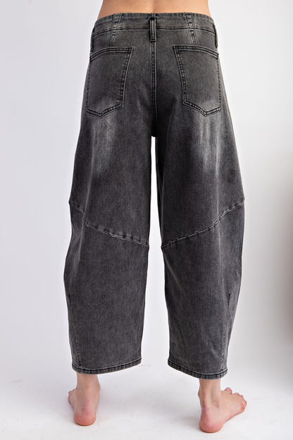 Washed Barrel denim pants