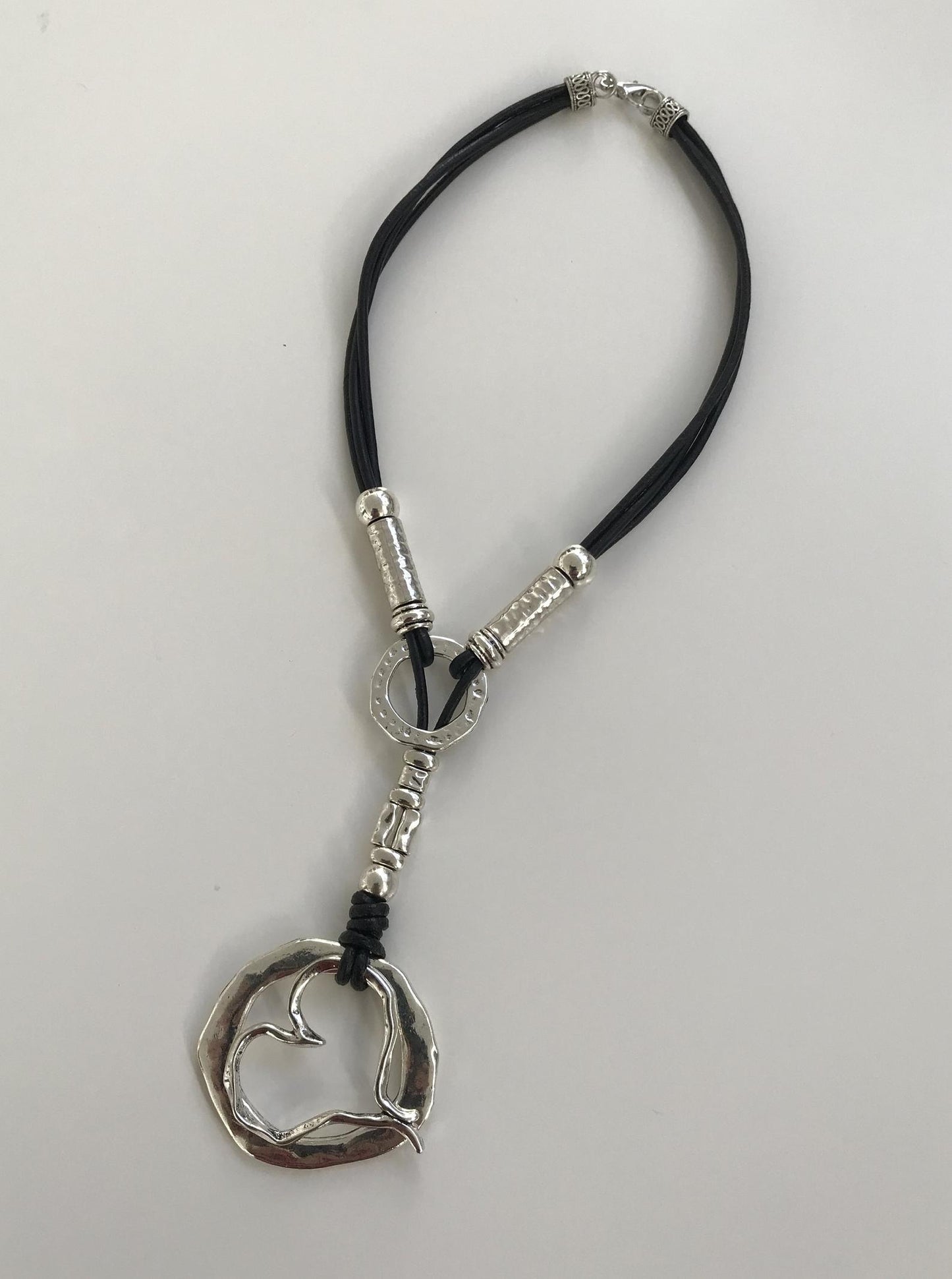Heart over Circle Necklace