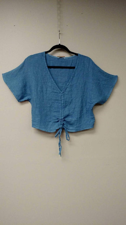 Italian Linen cinched blouse, top