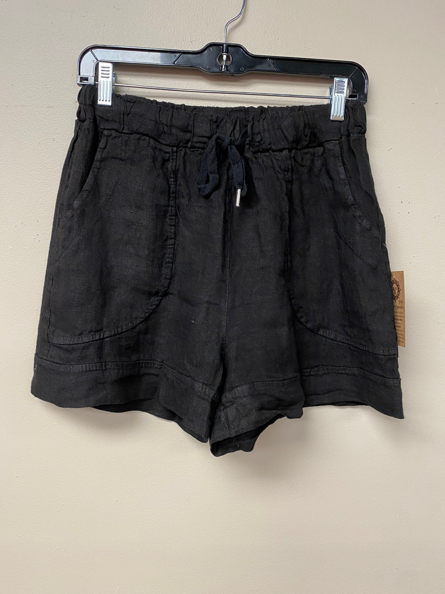 Italian drawstring linen shorts