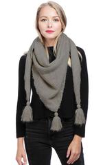 Solid Color Triangle Scarf Tassel Fall Winter.