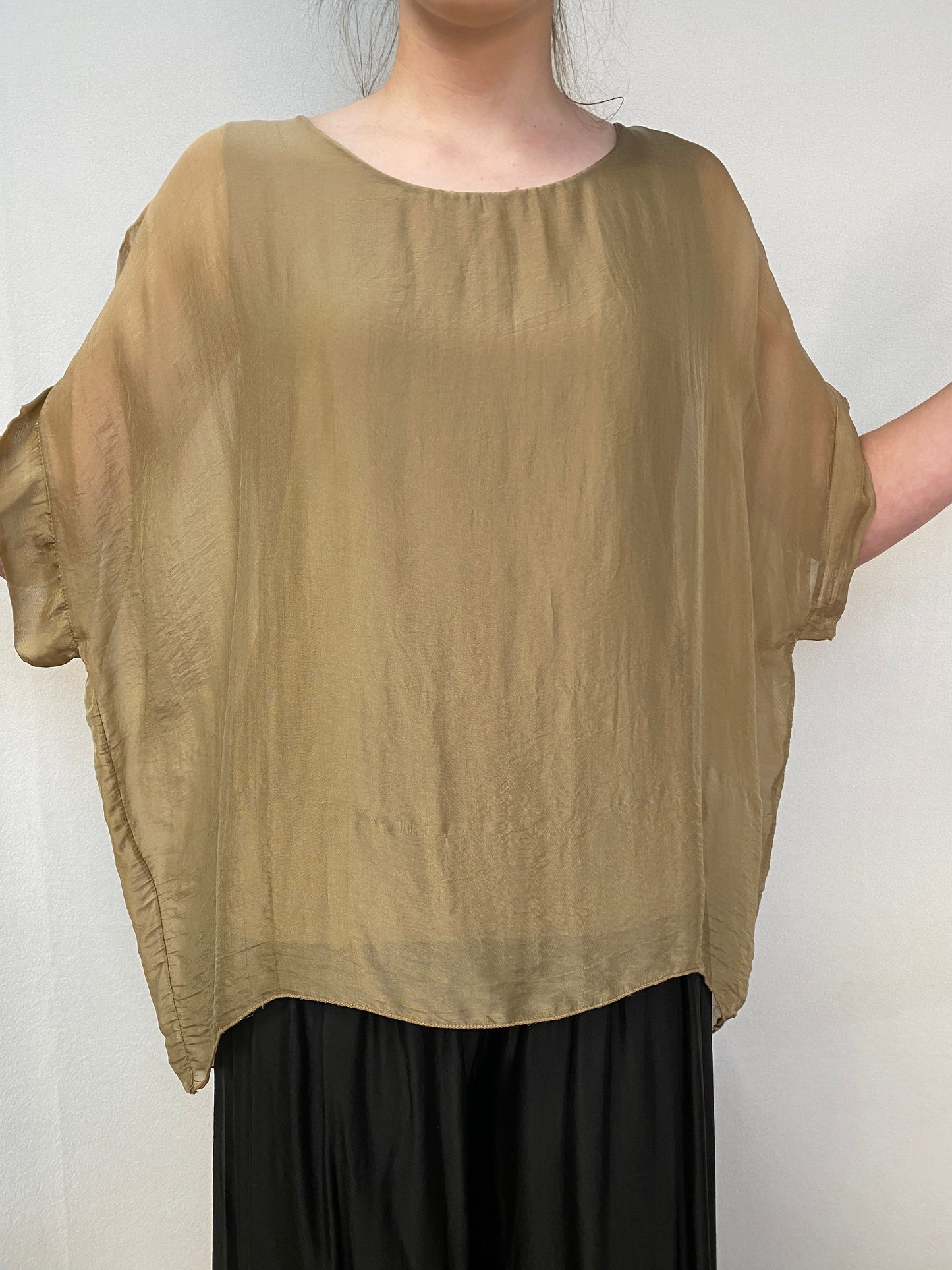 Italian, silk caftan top