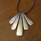 Adjustable short aluminum necklace with 5 long drops pendant.
