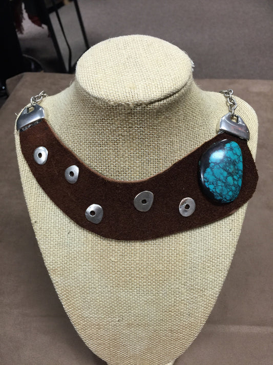 Leather Turquoise Necklace