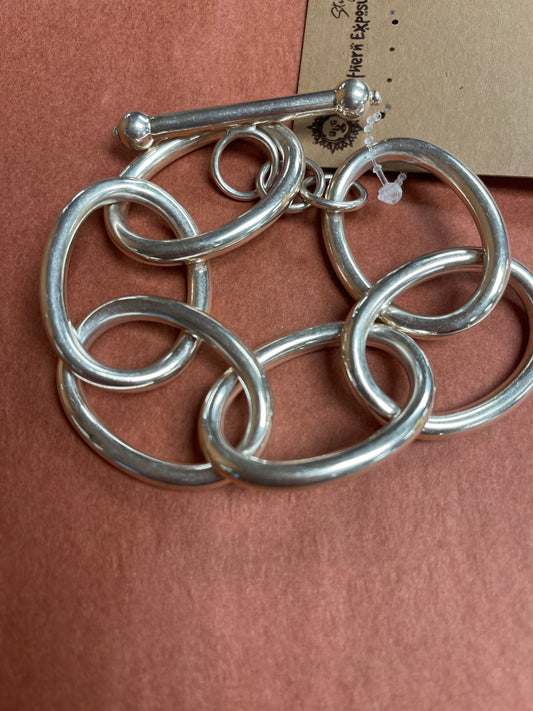 Big Link Chain Sterling Silver Bracelet