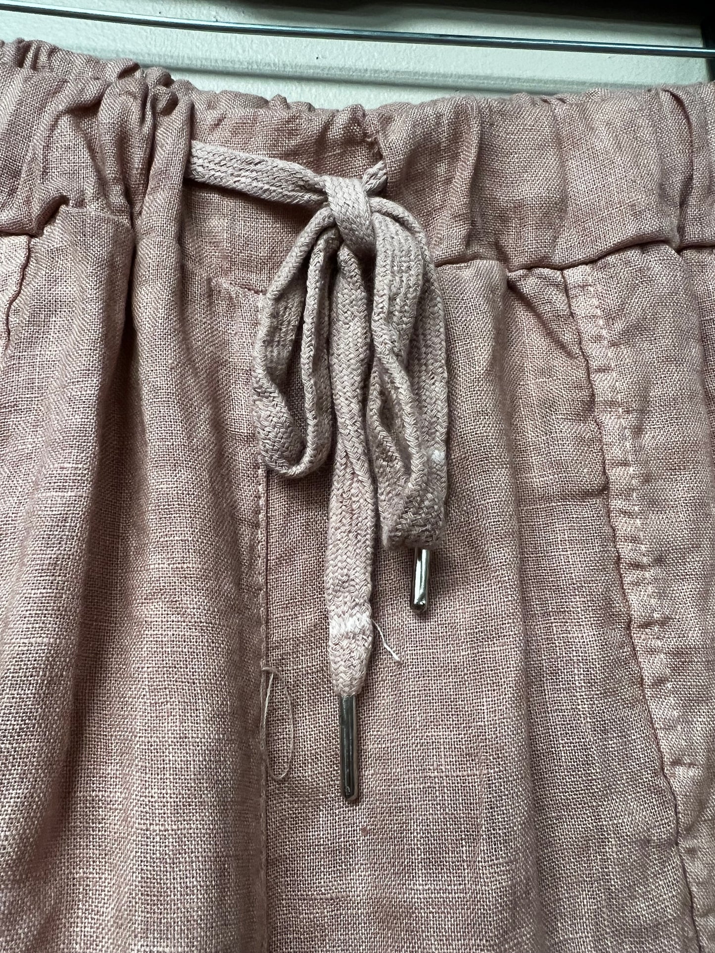 Italian drawstring linen shorts