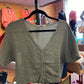 Italian Linen cinched blouse, top