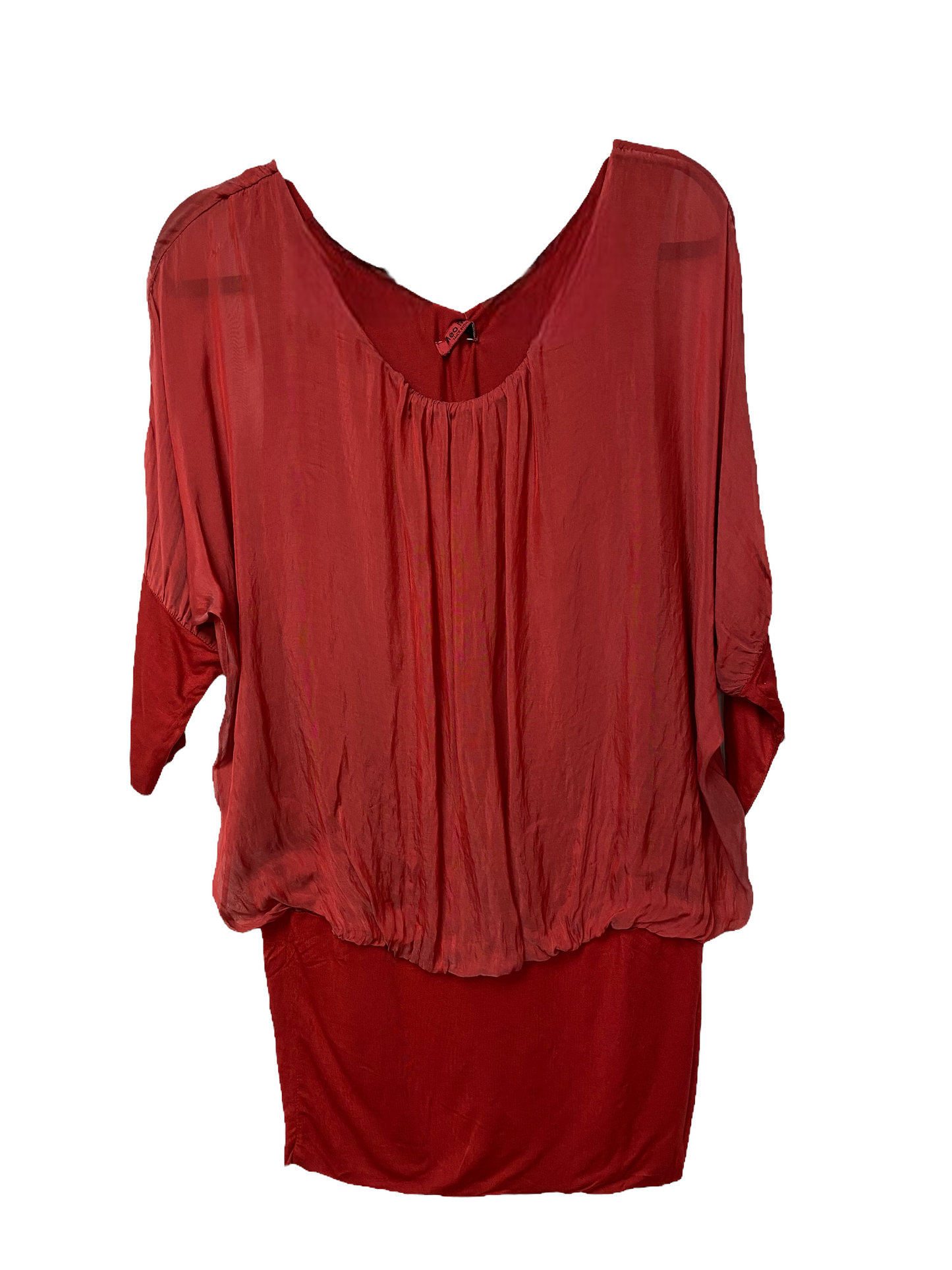 Italian silk cinched hip top.