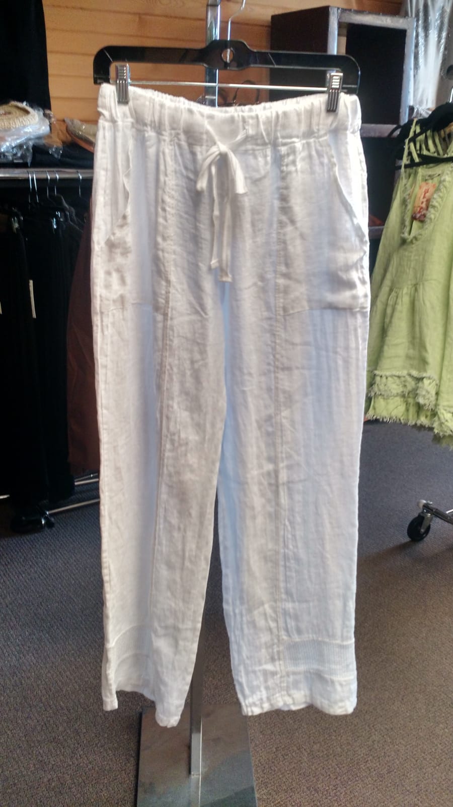 Italian Linen Pants with Mesh Hem