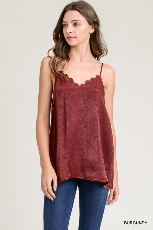 Scalloped Adjustable Tank Top