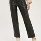 Faux leather straight pants