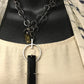 Obsidian crystal sterling silver long necklace.