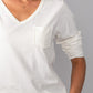 Pocket V Neck, long sleeve top