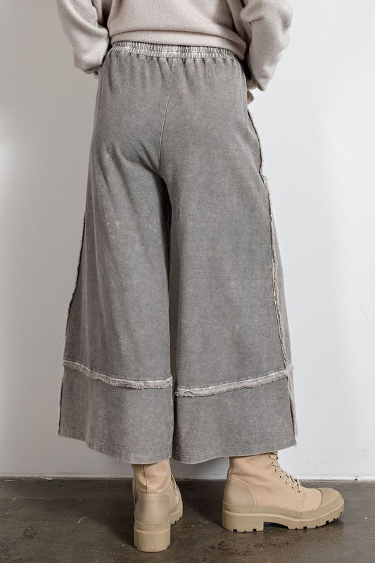 Feeling good, Washed Terry Knit Wide Leg Pants